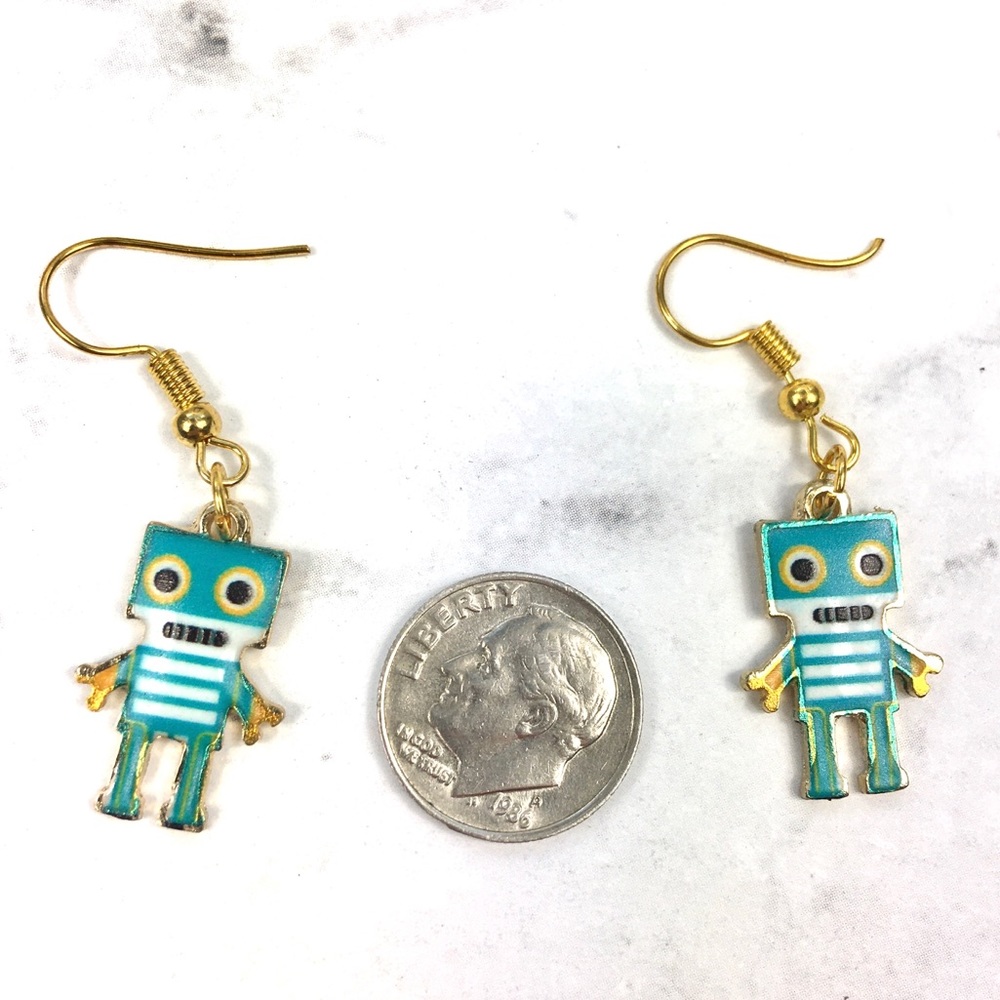 3 for $15 Robot Dangle Earrings - Picture 3 of 5